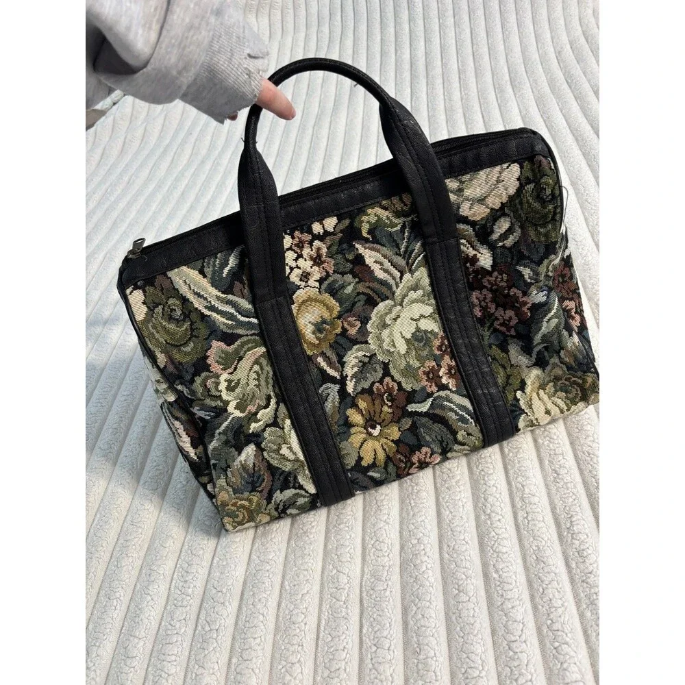 Vintage Marks & Spencer Tapestry Floral Mary Poppins Overnight Weekender Bag